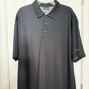 NikeGolf Men's Black/Gray Patterned Dri-Fit Polo Shirt